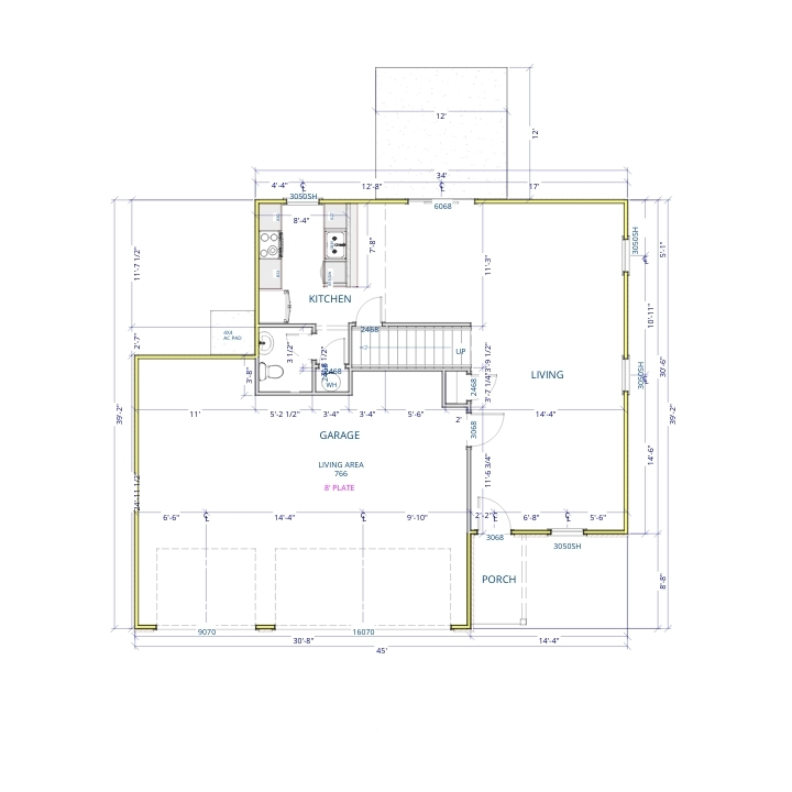 Liberty Communities President 3 Car Garage Floor plan