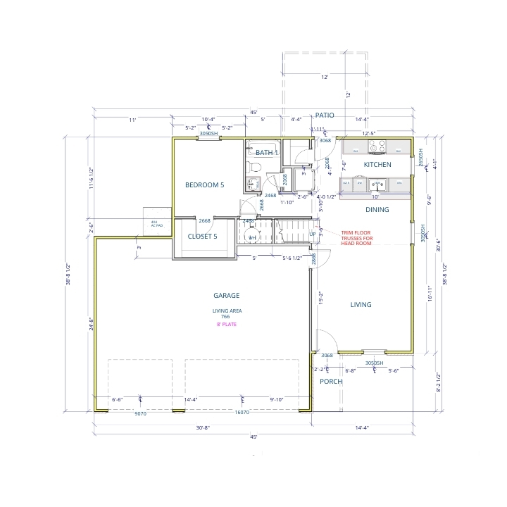 Liberty Communities Washington 3 Car Garage Floor plan