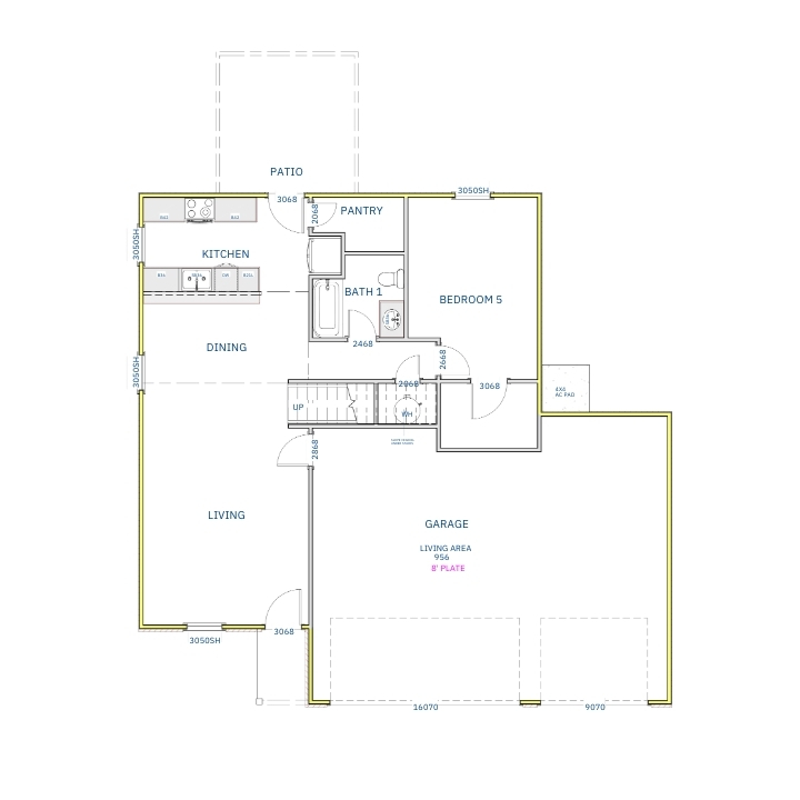 Liberty Communities Liberty 3 Car Garage Floor plan