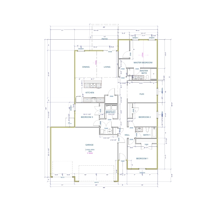 Liberty Communities Franklin 3 Car Garage Floor plan