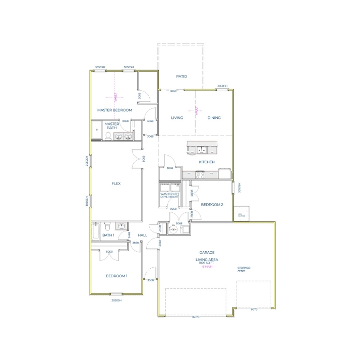 Liberty Communities Francis 3 Car Garage Floor plan