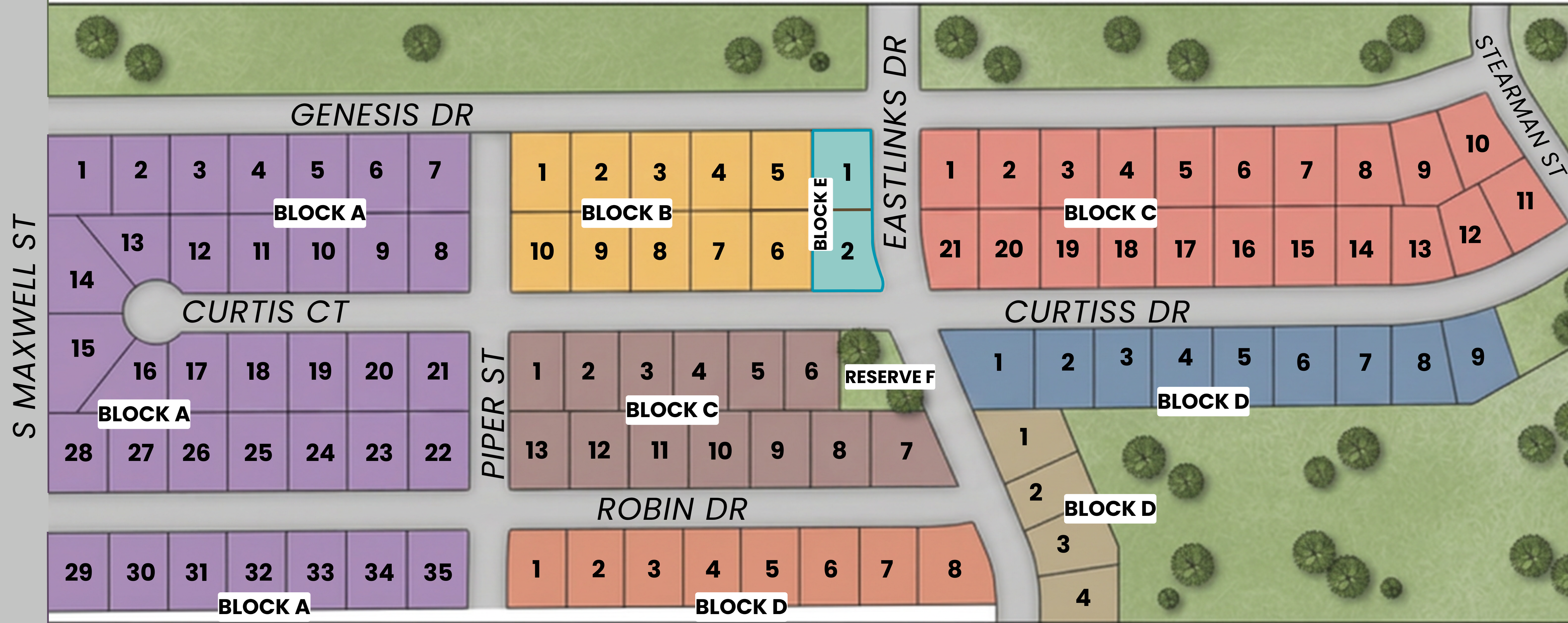 EastLinks plat map by Liberty Communities